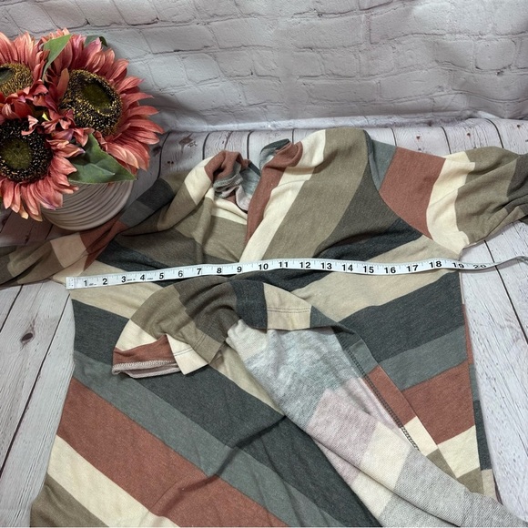 NWT Boutique striped open front cascade kimono cardigan western boho layer - Picture 9 of 11